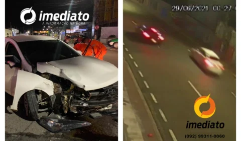 Veja vídeo; Após racha no Vieiralves, jovem perde controle de carro e causa grave acidente