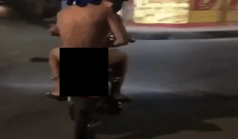 Vídeo: motoqueiro faz ‘rolê’ totalmente pelado pelo Jorge Teixeira