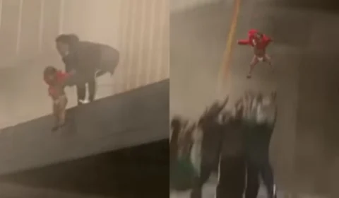 VEJA VÍDEO – Mãe joga bebê de prédio durante ataques e protestos