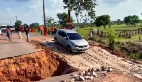 Trecho que desabou na BR-319 recebe reparo emergencial e é liberado para tráfego – Confira