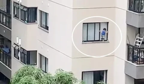 Veja Vídeo de criança que ficou pendurada em parapeito de prédio em Niterói, no RJ
