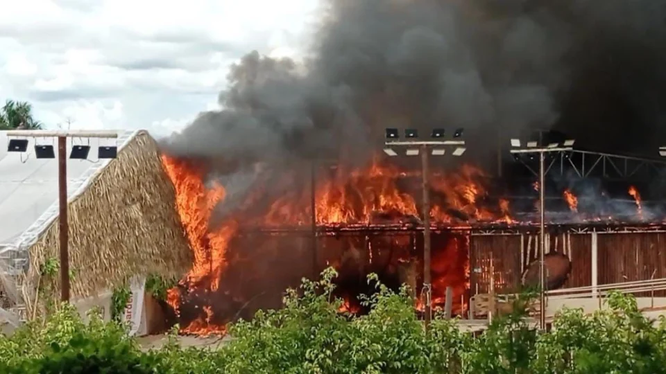 Vídeos de grande incêndio em Brasília