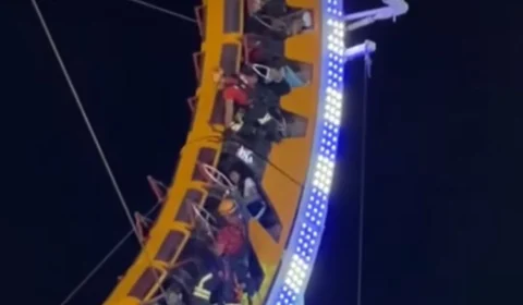 Brinquedo tem pane mecânica em parque de diversões de Manaus; veja vídeo