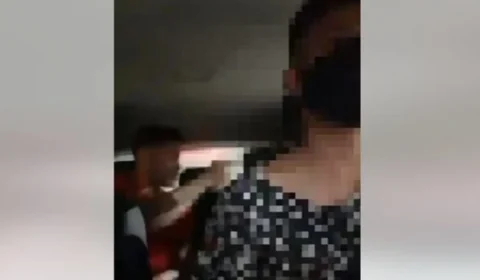VEJA VÍDEO: Homem agride mulher e ameaça motorista em carro de aplicativo