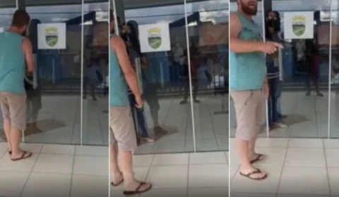 Homem se irrita com falta de médicos e tranca UPA com corrente; Imagens