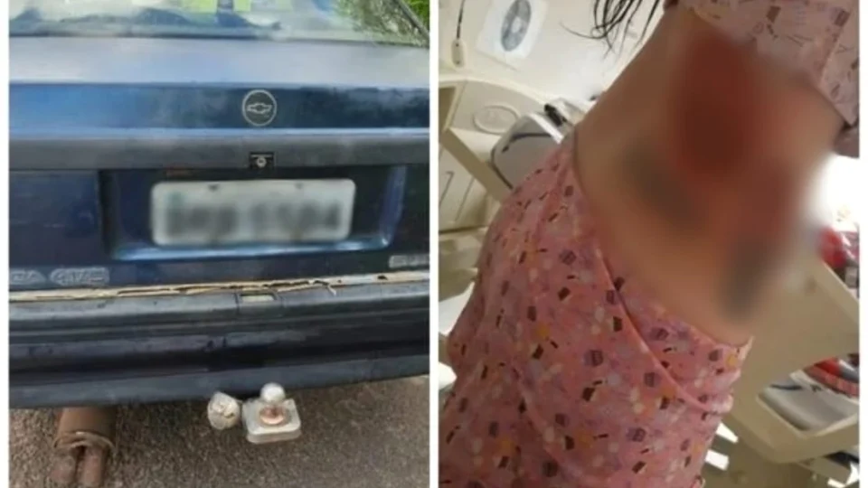 Homem arrasta namorada amarrada em engate de carro; Imagens