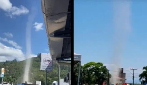 Redemoinho de poeira assusta moradores e viraliza na web; Veja vídeo!