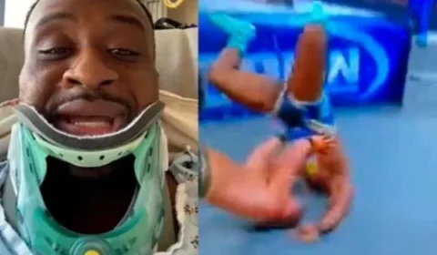 Imagens fortes: astro da WWE quebra pescoço ao vivo e sobrevive