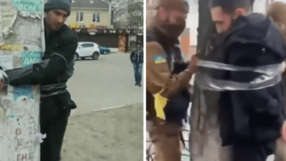 Vídeo! saqueadores são amarrados em postes na Ucrânia por justiceiros