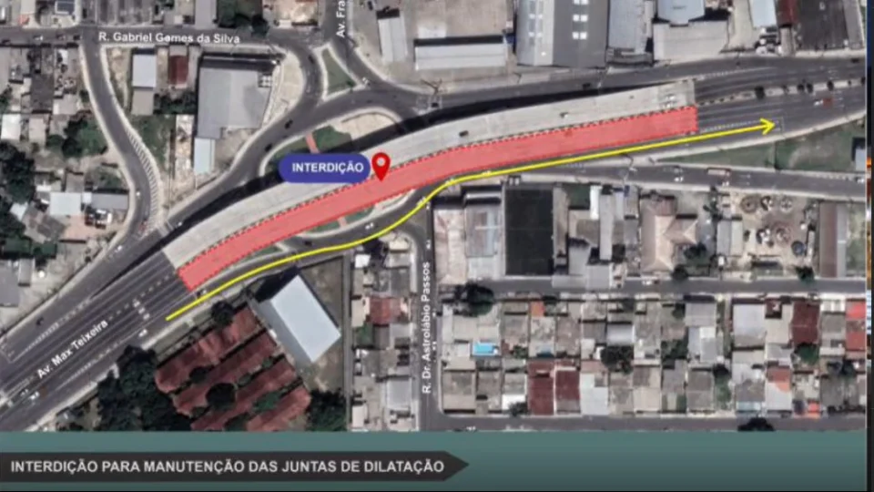 Alça superior do viaduto do Manoa continua com interdição temporária