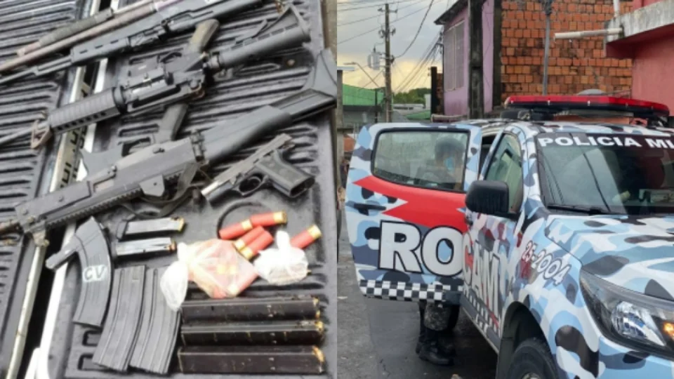 Membros de facção criminosa são presos com arsenal de armas na zona Leste