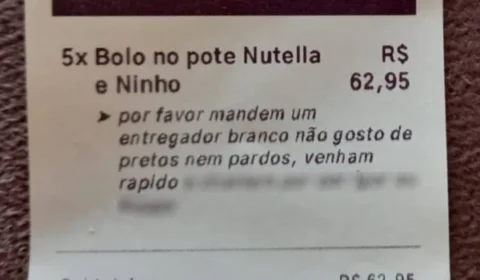 “Mandem entregador branco”, pede cliente em aplicativo; veja