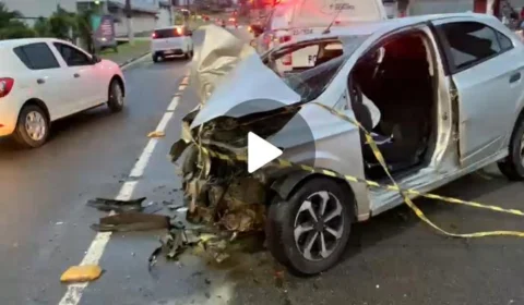 VEJA VÍDEO: acidente grave deixa dois feridos na avenida Djalma Batista