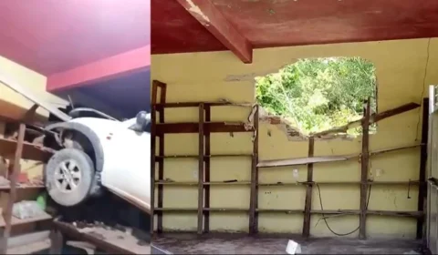Motorista invade e destrói parte de comércio no Tarumã