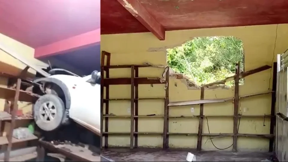 Motorista invade e destrói parte de comércio no Tarumã