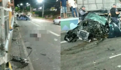 Mulher morre ao ser arremessada de carro em acidente grave; VÍDEOS