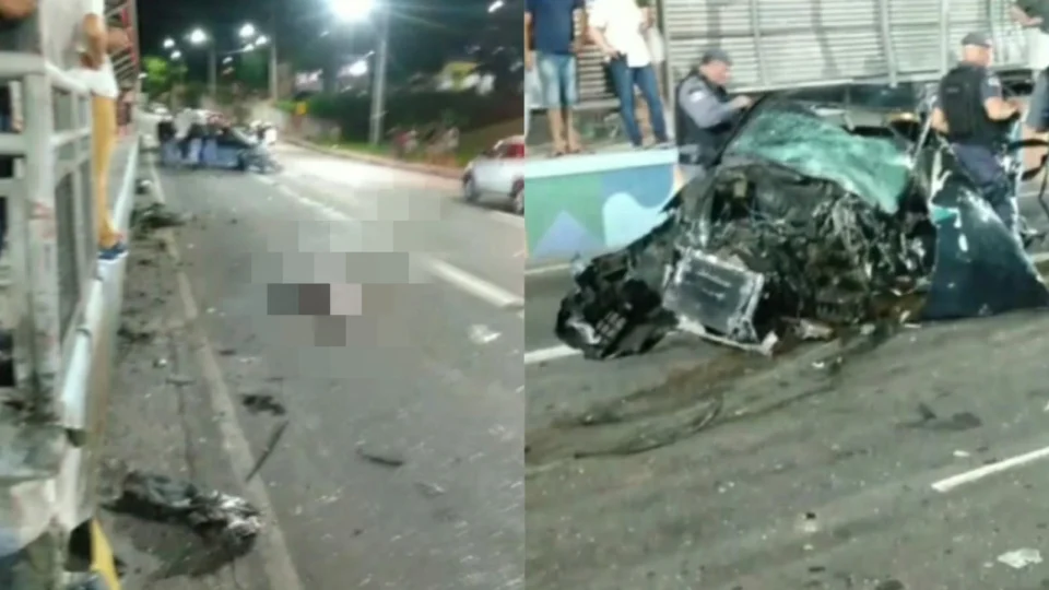 Mulher morre ao ser arremessada de carro em acidente grave; VÍDEOS
