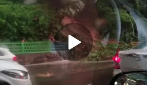 CHUVA: deslizamento de barranco invade avenida