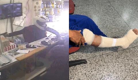 Pânico: câmeras registram assalto em distribuidora￼