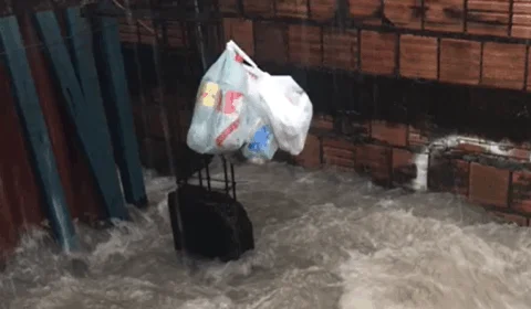 Tempestade: veja vídeos de ruas do bairro da União alagadas
