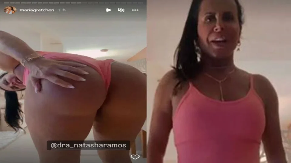 “Não é filtro”, diz Gretchen ao “afogar” short no bumbum