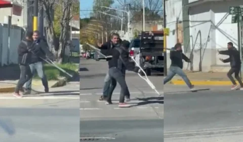 Homem com muletas surpreende ao sair correndo de briga; VEJA VÍDEO