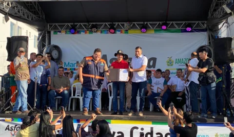 Wilson Lima e David Almeida vistoriam início de recapeamento asfáltico de 10 mil ruas da capital