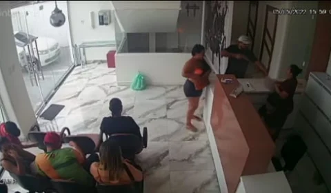 VEJA VÍDEO: Dupla faz arrastão em consultório odontológico em Manaus