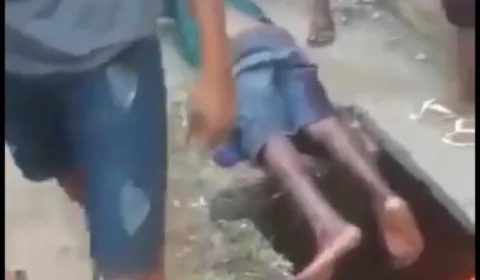 VEJA VÍDEO: Homem cai em bueiro no bairro Mutirão no Distrito do Cacau Pirêra