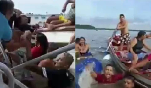 VEJA VÍDEO: barco naufraga e passageiros se desesperam tentando salvar crianças