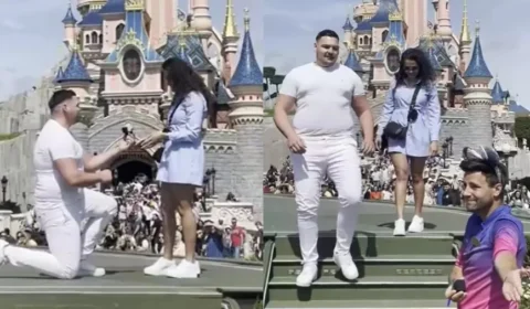 Funcionário interrompe pedido de casamento em parque da Disney