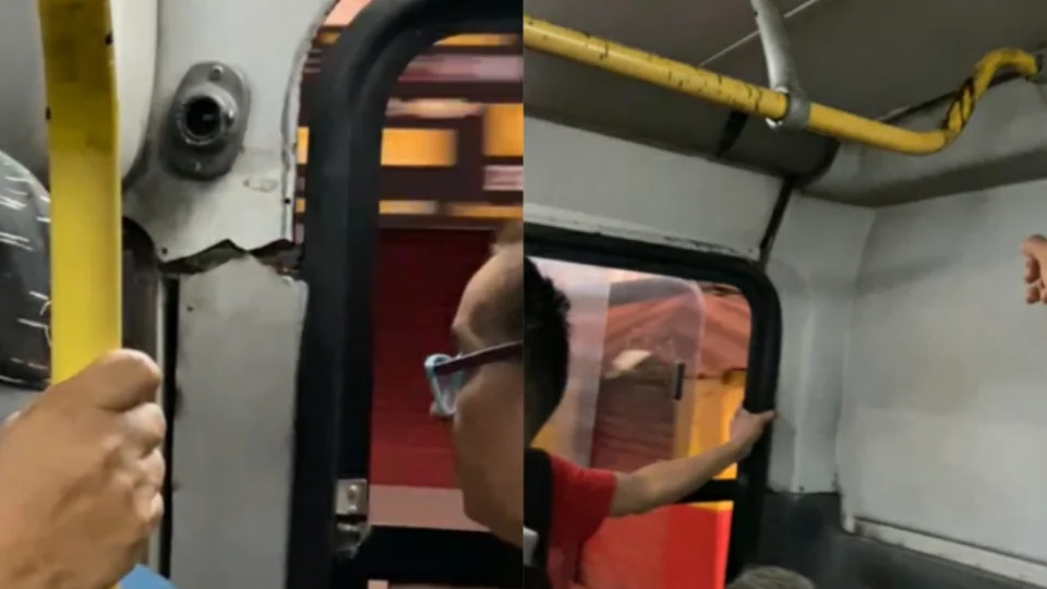 VÍDEO: passageiro grava péssimas condições de ônibus com rachaduras, em Manaus
