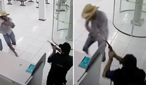 Vigilante mata assaltante com tiro no pescoço em agência bancária
