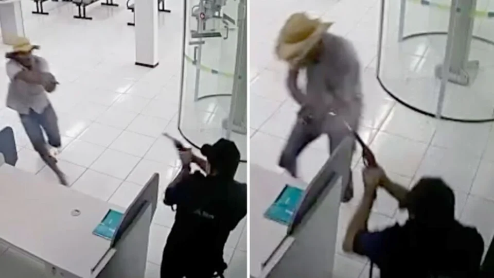 Vigilante mata assaltante com tiro no pescoço em agência bancária