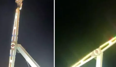 Pessoas ficam presas em brinquedo de parque de diversão