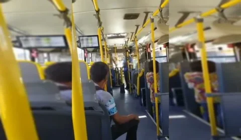 VÍDEO: Motoboy agride motorista de ônibus com golpes de capacete