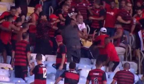 VEJA VÍDEO: Torcedores do Flamengo se envolvem em briga generalizada no Maracanã