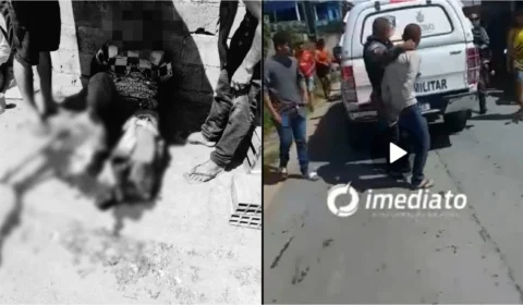 Mototaxista tem a perna dilacerada ao ser atropelado em Manaus; VEJA VÍDEO