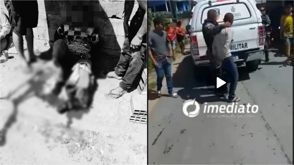 Mototaxista tem a perna dilacerada ao ser atropelado em Manaus; VEJA VÍDEO