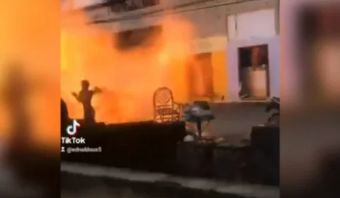 Explosão de botijão de gás deixa quatro feridos