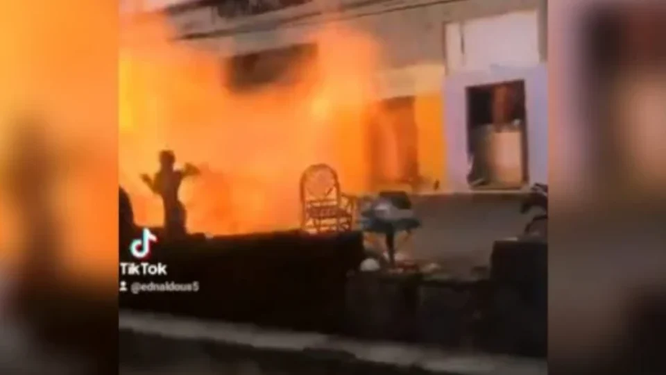 Explosão de botijão de gás deixa quatro feridos