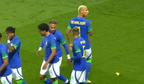VEJA VÍDEO: Torcida joga bananas em campo após gol da Seleção Brasileira