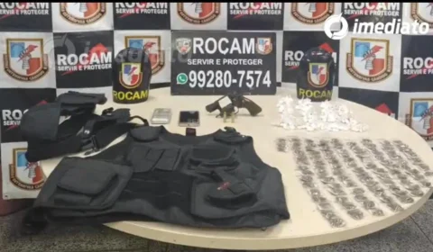 Homem é preso com arma, drogas e colete balístico no bairro Compensa