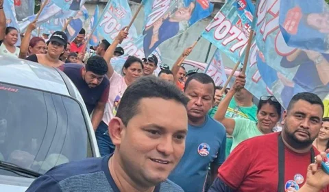 Candidato a deputado estadual, Rodinei Ramos arrasta multidão em caminhada no Japiim