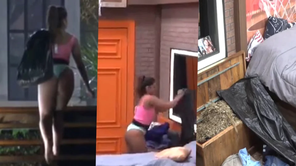 VÍDEO: Ingrid surta e joga saco de fezes nas roupas de Vini em A Fazenda 14