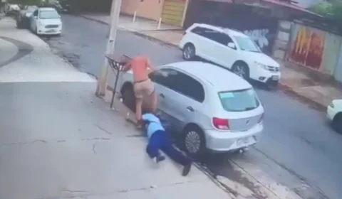 Câmera de segurança flagra momento em que zelador é agredido com socos e chutes