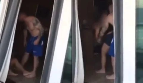 Policial penal é flagrado agredindo esposa em hotel; veja vídeo