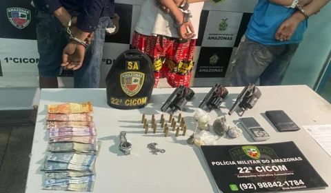 Trio é preso e armas de fogo são apreendidas em Manaus