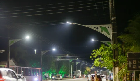 Iluminação pública de LED ganha aprovação de moradores e turistas de Novo Airão, no Festival do Peixe Boi