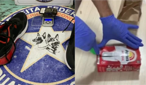 Drogas são encontradas em tênis e caixa de leite pela Receita Federal em Manaus